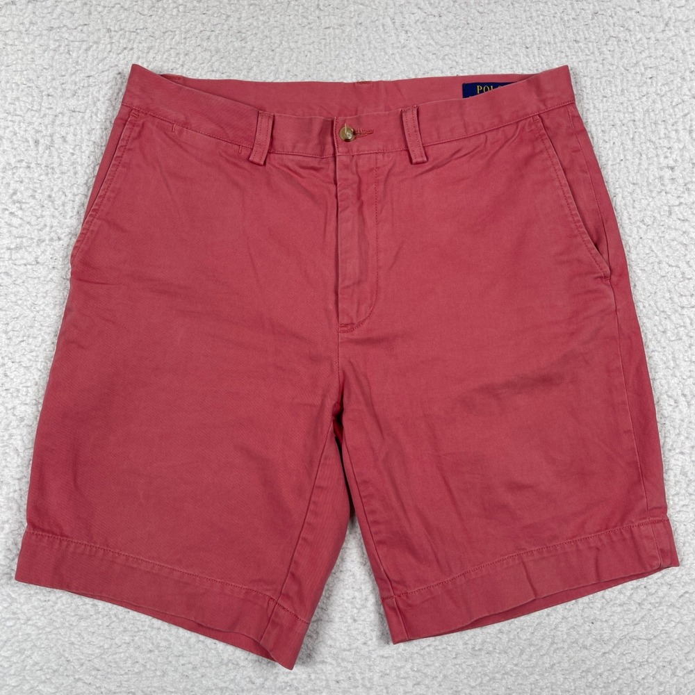 Polo Ralph Lauren Chino Shorts Mens 32 Salmon Pink Classic Fit 9 Cotton Preppy